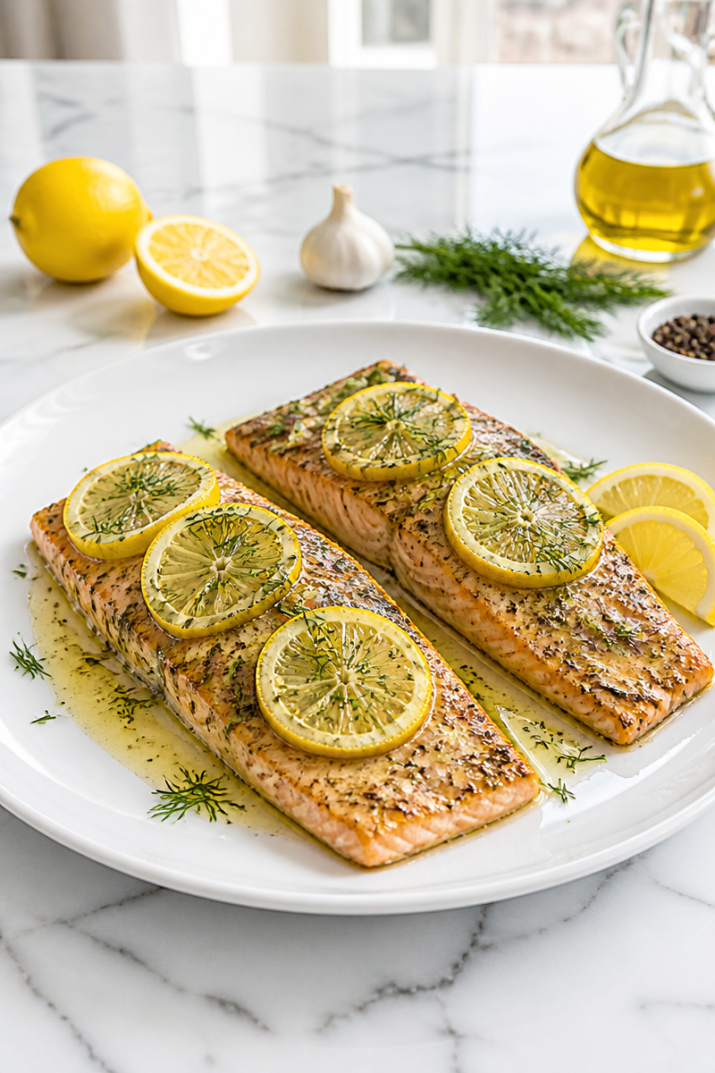 Lemon Dill Baked Trout Fillet Lemon Dill Baked Trout Fillet
