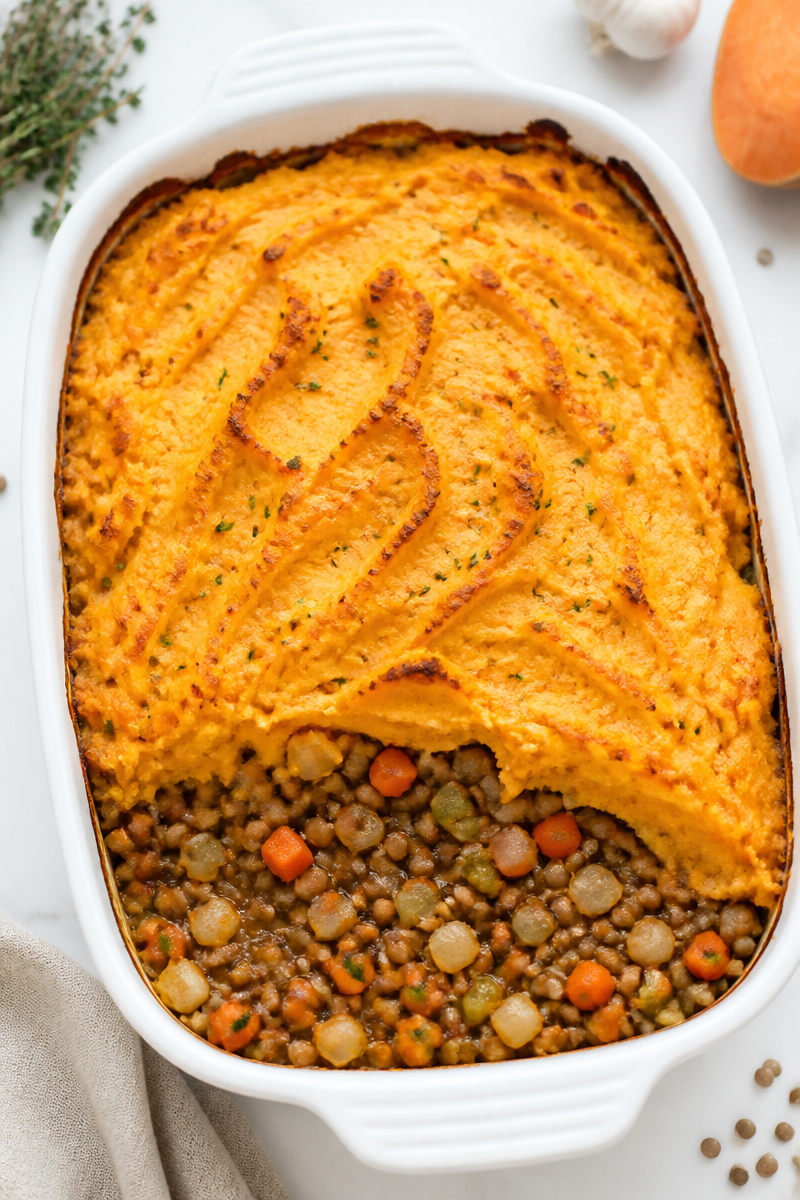 Lentil Shepherd Pie with Mashed Sweet Potato Lentil Shepherd Pie with Mashed Sweet Potato