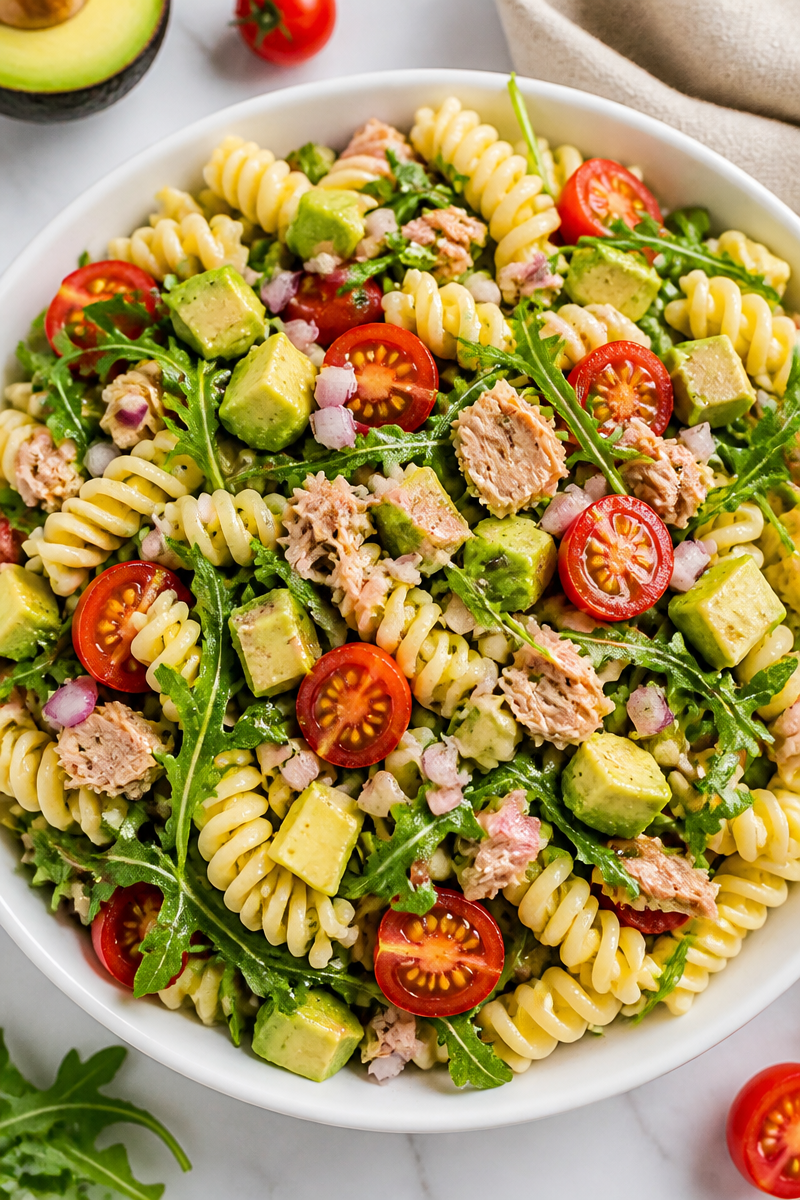 Light Tuna and Avocado Pasta Salad