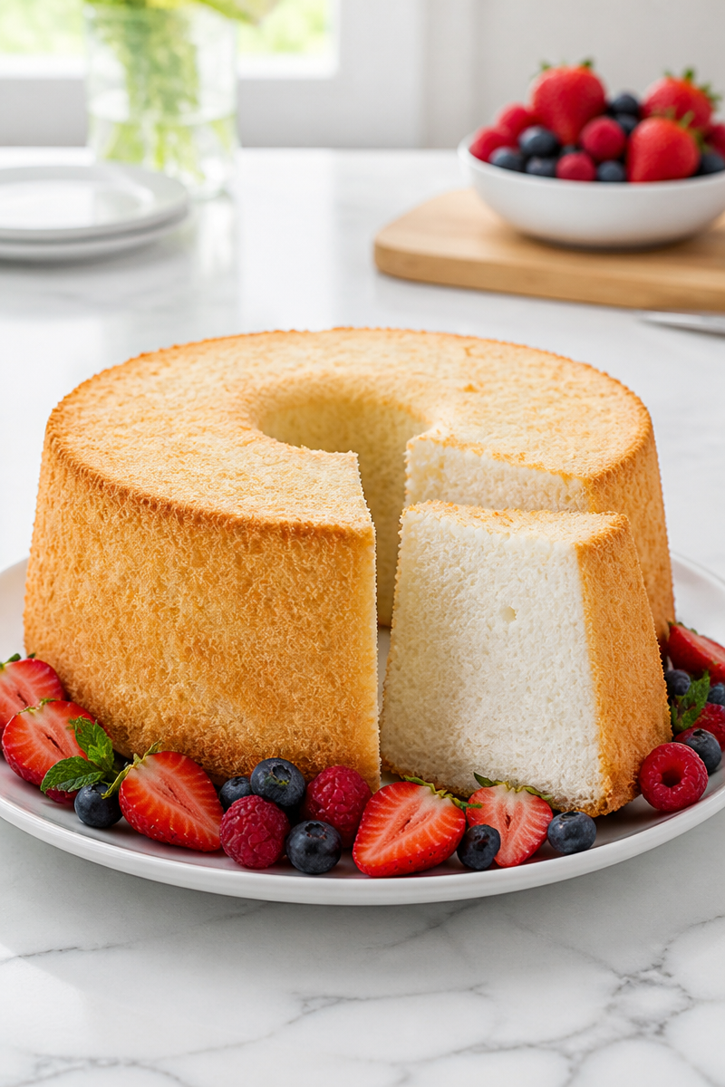 Low Calorie Angel Food Cake Dessert for Dieting