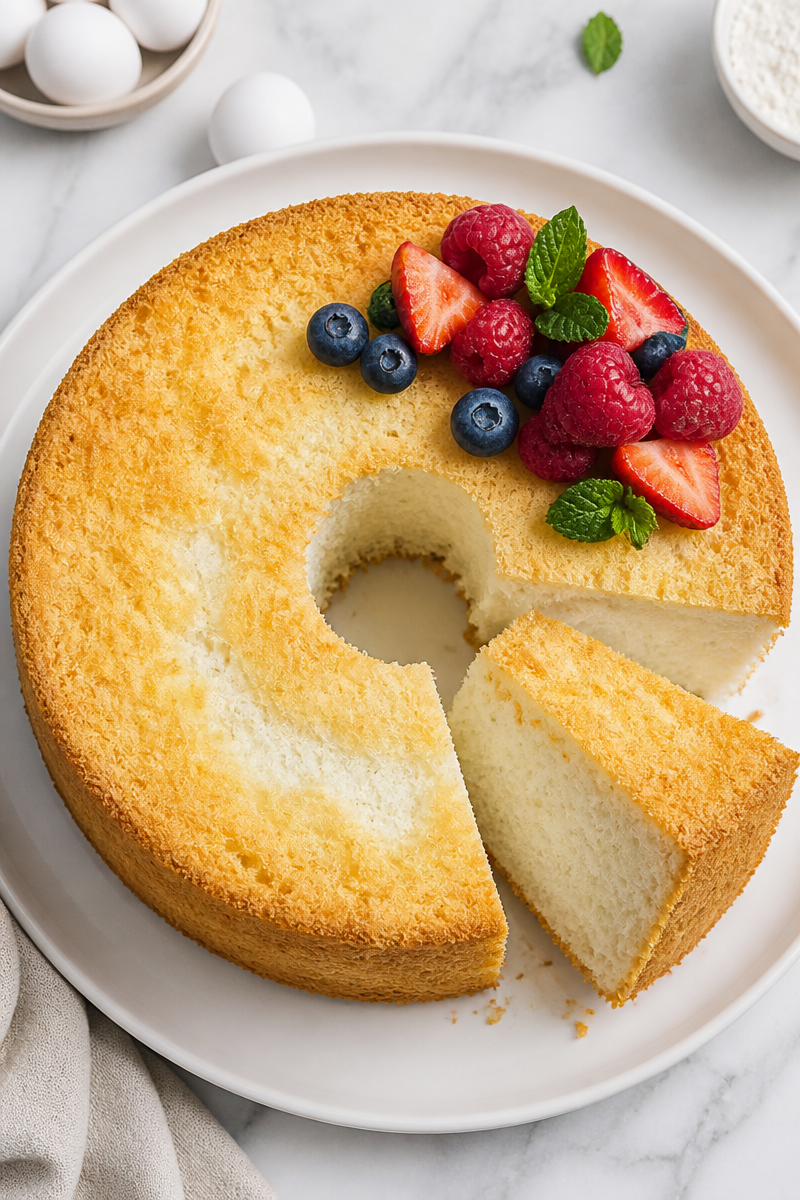 Low Calorie Angel Food Cake Dessert for Dieting