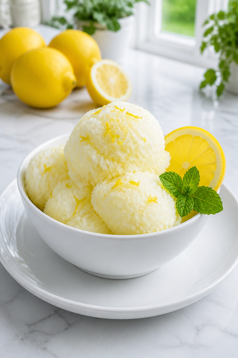 Low Calorie Lemon Sorbet Dessert for Weight Loss Low Calorie Lemon Sorbet Dessert for Weight Loss