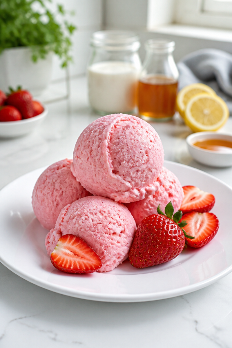 Low Calorie Strawberry Frozen Yogurt Dessert Low Calorie Strawberry Frozen Yogurt Dessert