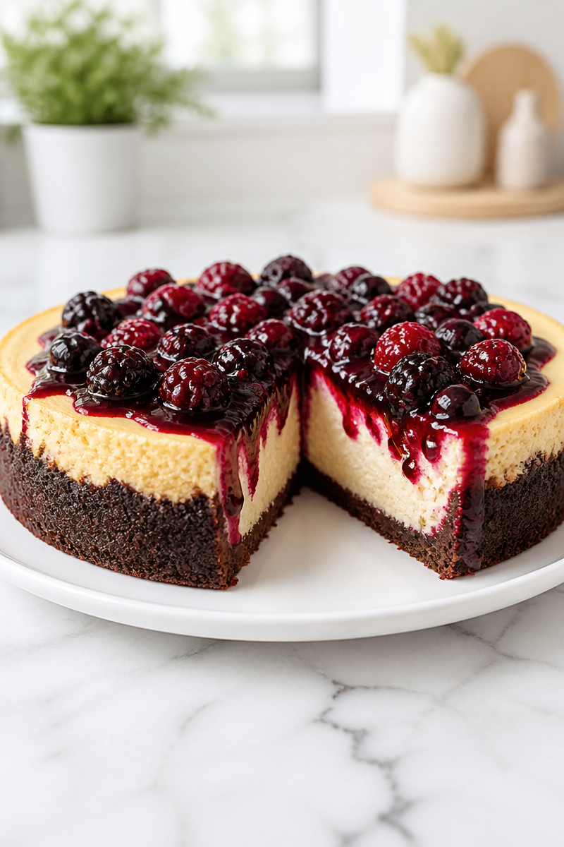 Low Carb Keto Cheesecake with Berry Compote Low Carb Keto Cheesecake with Berry Compote