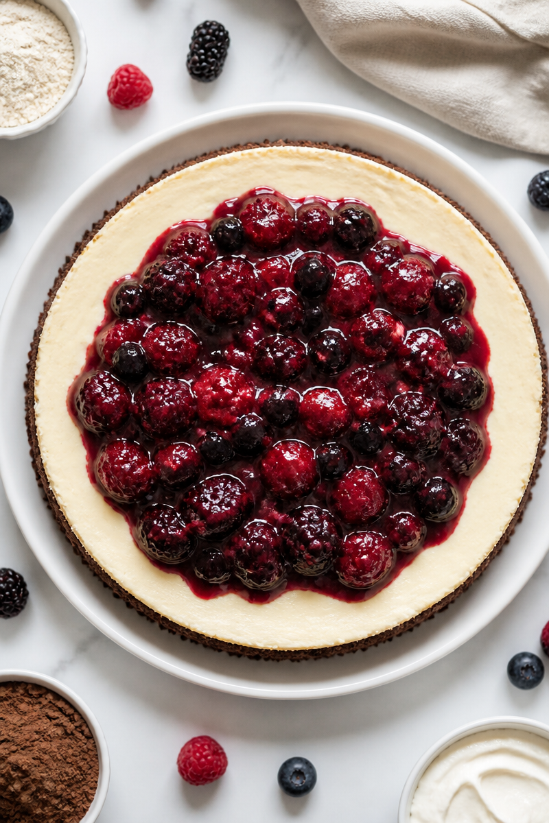 Low Carb Keto Cheesecake with Berry Compote Low Carb Keto Cheesecake with Berry Compote