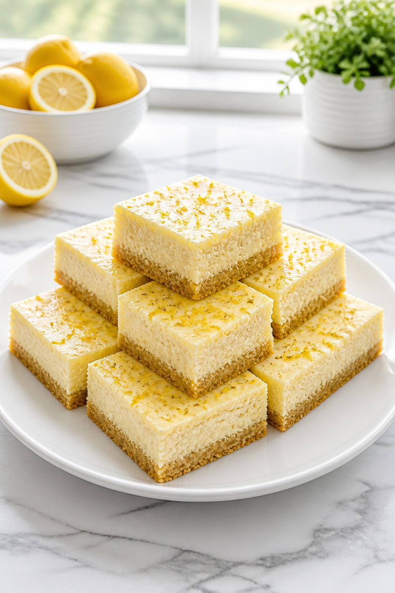 Low Carb Keto Lemon Cheesecake Dessert Bars