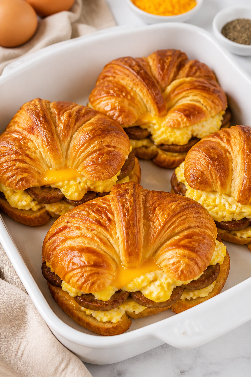 Make-Ahead Breakfast Sausage Croissant Sandwich