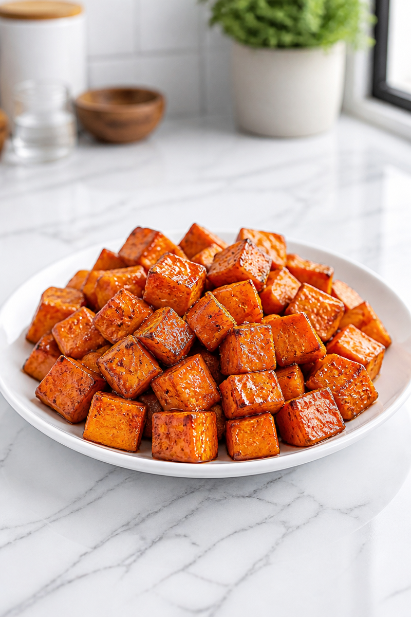 Maple Cinnamon Glazed Oven Roasted Sweet Potato Side Maple Cinnamon Glazed Oven Roasted Sweet Potato Side