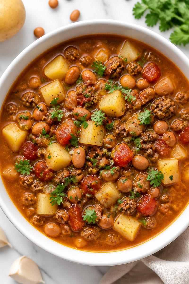 Mexican Ground Beef and Potato Soup with Pinto Bean Mexican Ground Beef and Potato Soup with Pinto Bean