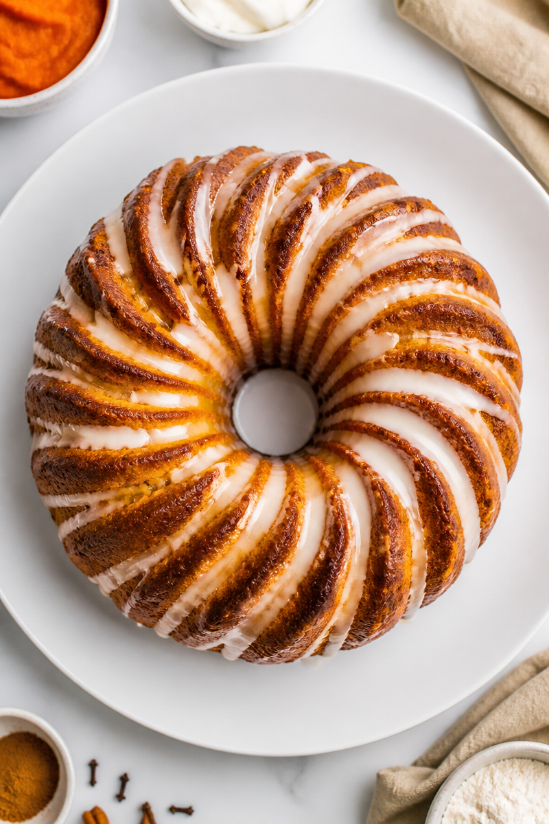Moist Pumpkin And Cream Cheese Pound Cake