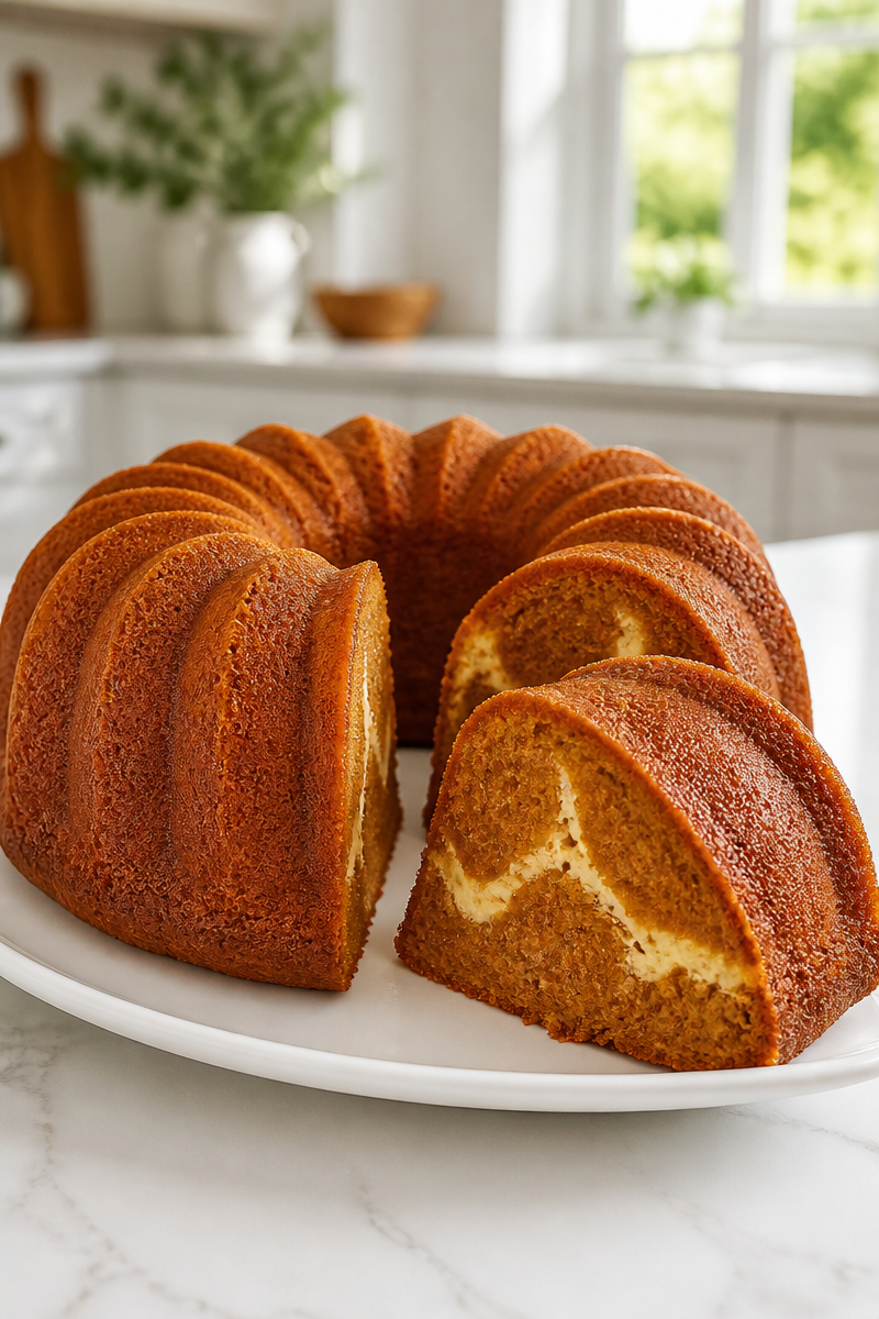 Moist Pumpkin And Cream Cheese Pound Cake