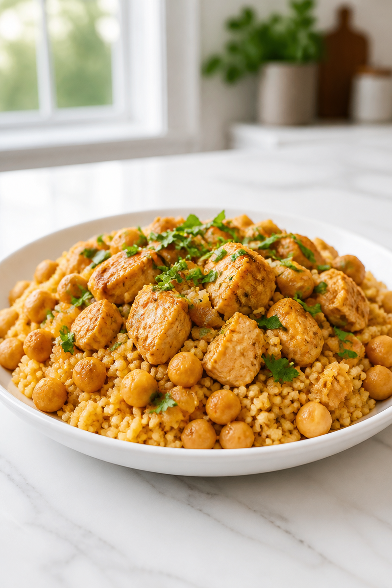 Moroccan Chicken Couscous Bowl with Chickpeas Moroccan Chicken Couscous Bowl with Chickpeas