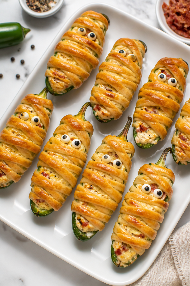 Mummy Wrapped Jalapeno And Cream Cheese Popper Mummy Wrapped Jalapeno And Cream Cheese Popper