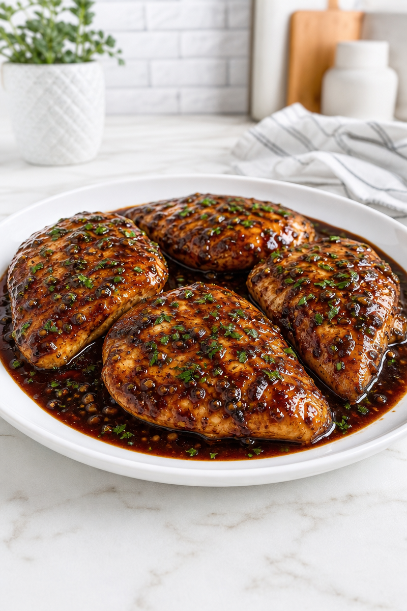 One-Pan Balsamic Glazed Chicken Breast
