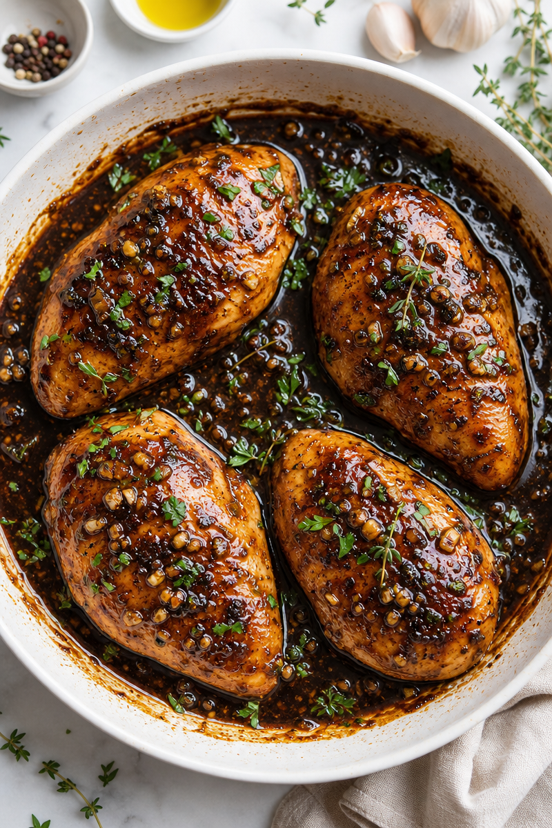 One-Pan Balsamic Glazed Chicken Breast