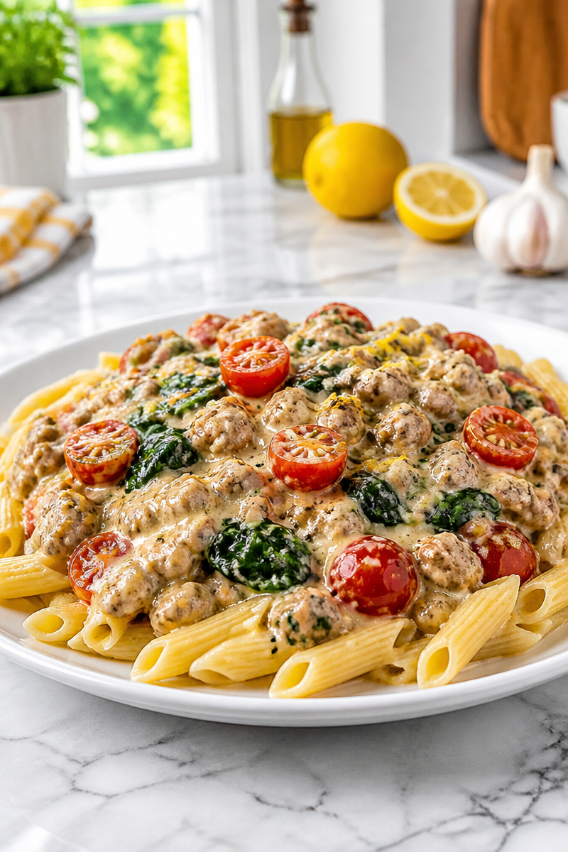One-Pot Creamy Lemon Herb Turkey Skillet