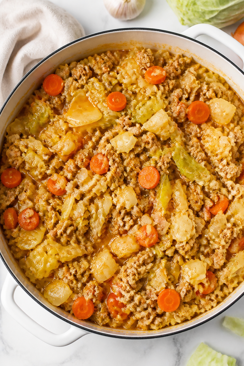 One Pot Ground Turkey And Cabbage Skillet Dinner