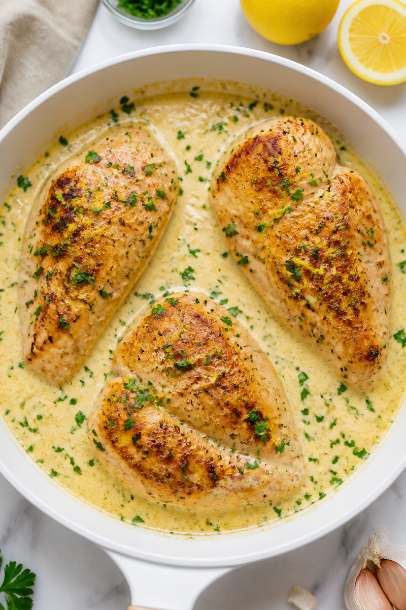One Skillet Creamy Lemon Chicken Quick Dinner Idea One Skillet Creamy Lemon Chicken Quick Dinner Idea