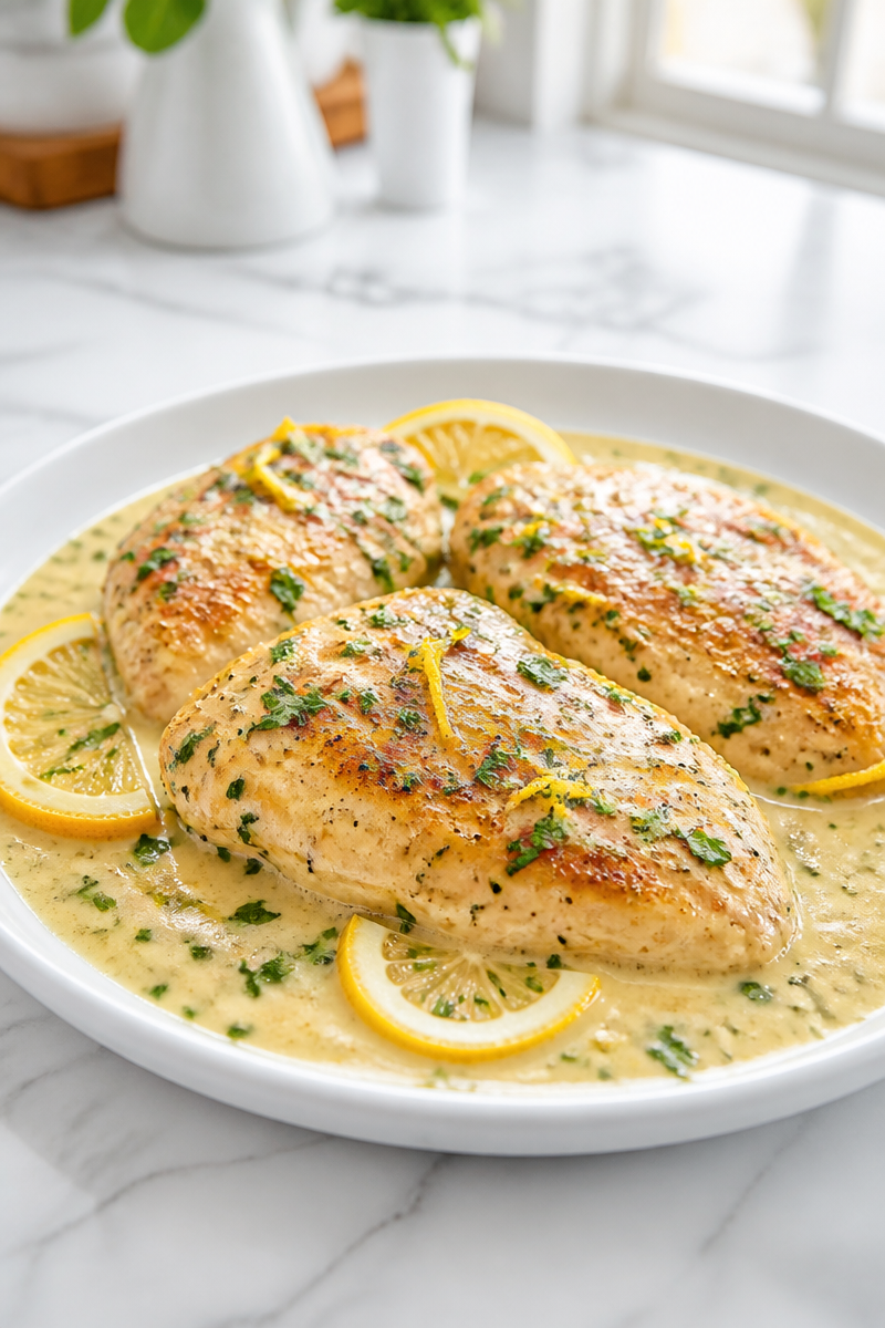 One Skillet Creamy Lemon Chicken Quick Dinner Idea One Skillet Creamy Lemon Chicken Quick Dinner Idea