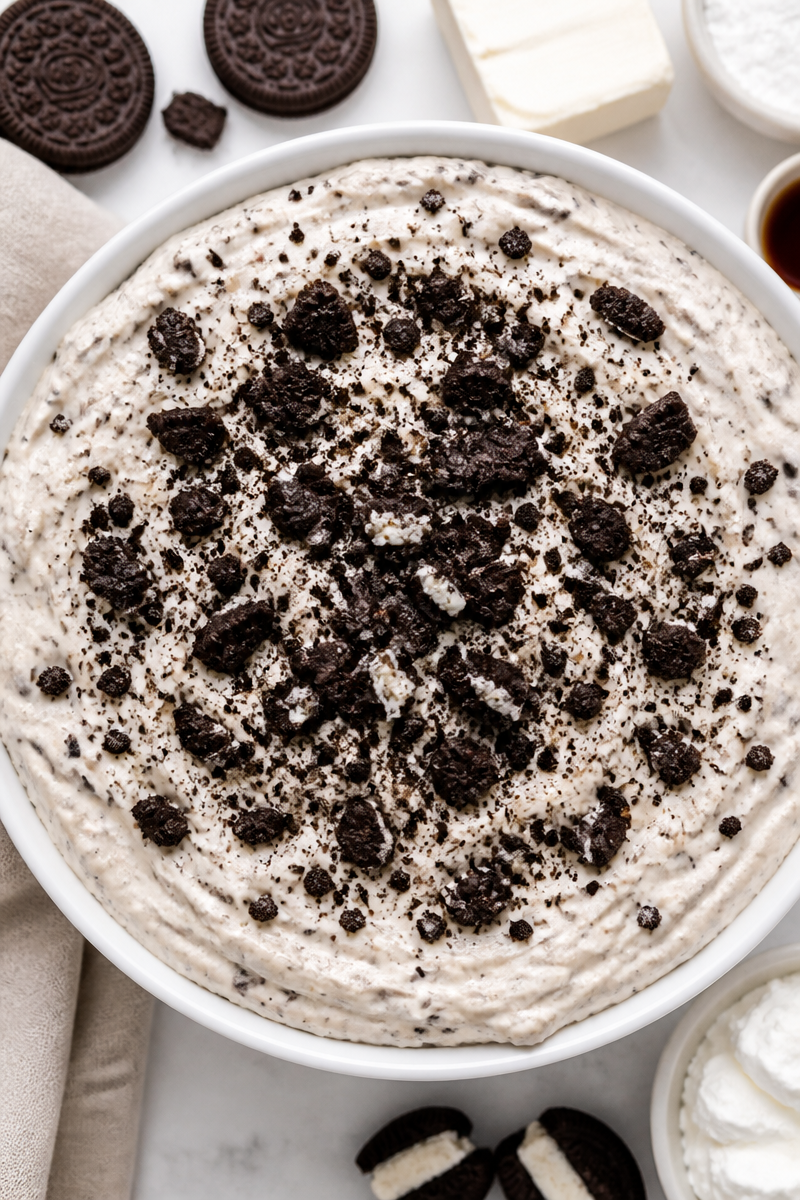 Oreo Cookies and Cream Cheesecake Dip