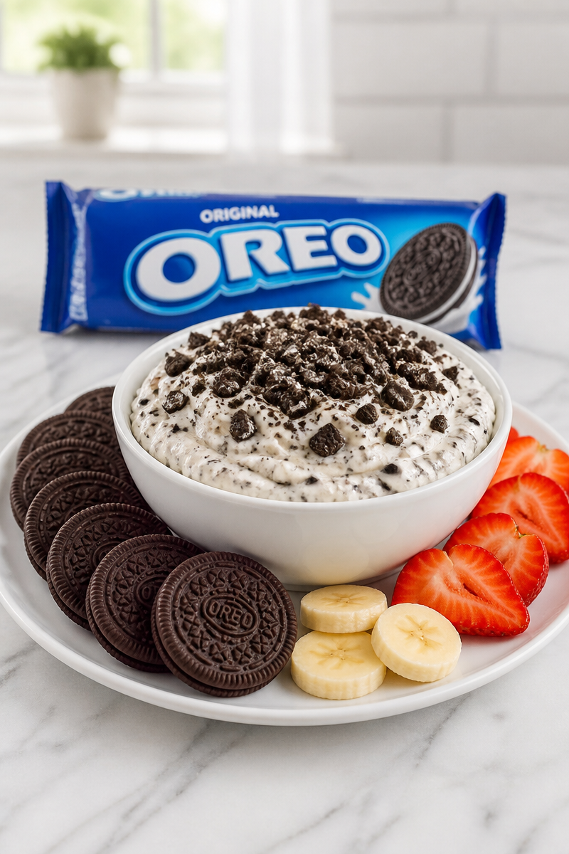 Oreo Cookies and Cream Cheesecake Dip