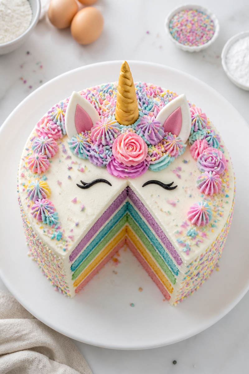 Pastel Unicorn Buttercream Layered Rainbow Cake Pastel Unicorn Buttercream Layered Rainbow Cake