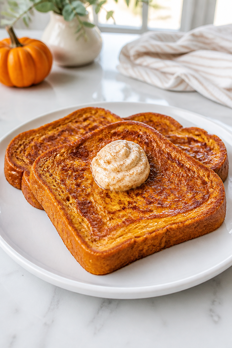 Pumpkin Puree French Toast with Cinnamon Butter Pumpkin Puree French Toast with Cinnamon Butter