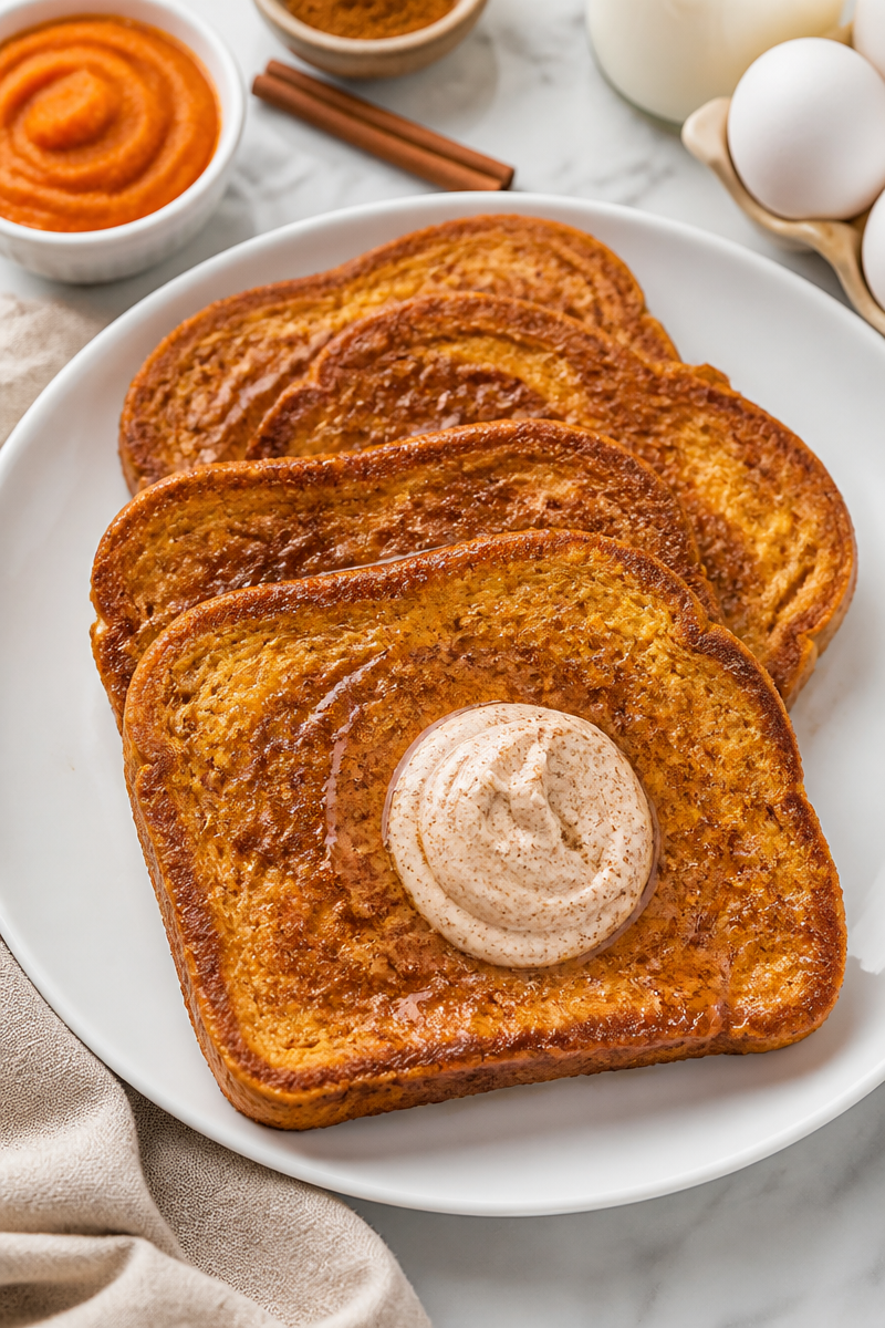 Pumpkin Puree French Toast with Cinnamon Butter Pumpkin Puree French Toast with Cinnamon Butter