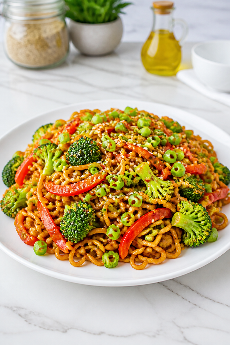 Quick 10-Minute Spicy Ramen Noodle Stir-Fry