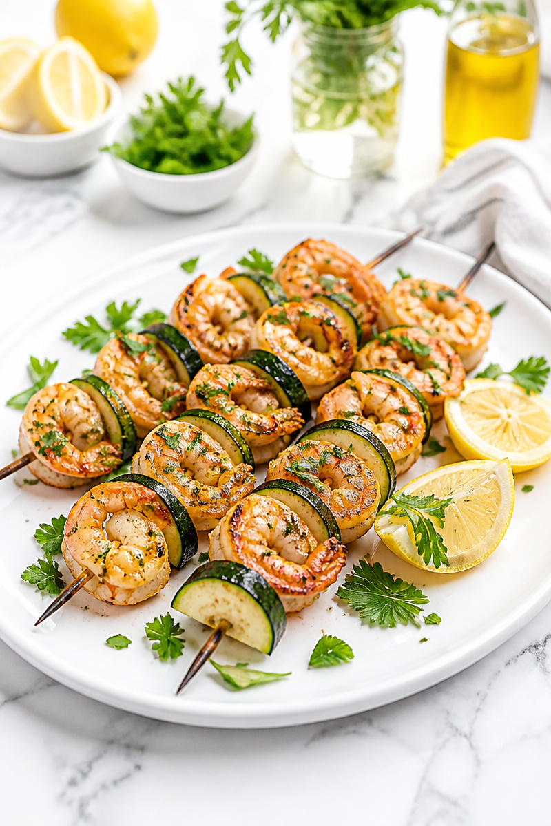 Quick Grilled Shrimp And Zucchini Summer Dinner Idea