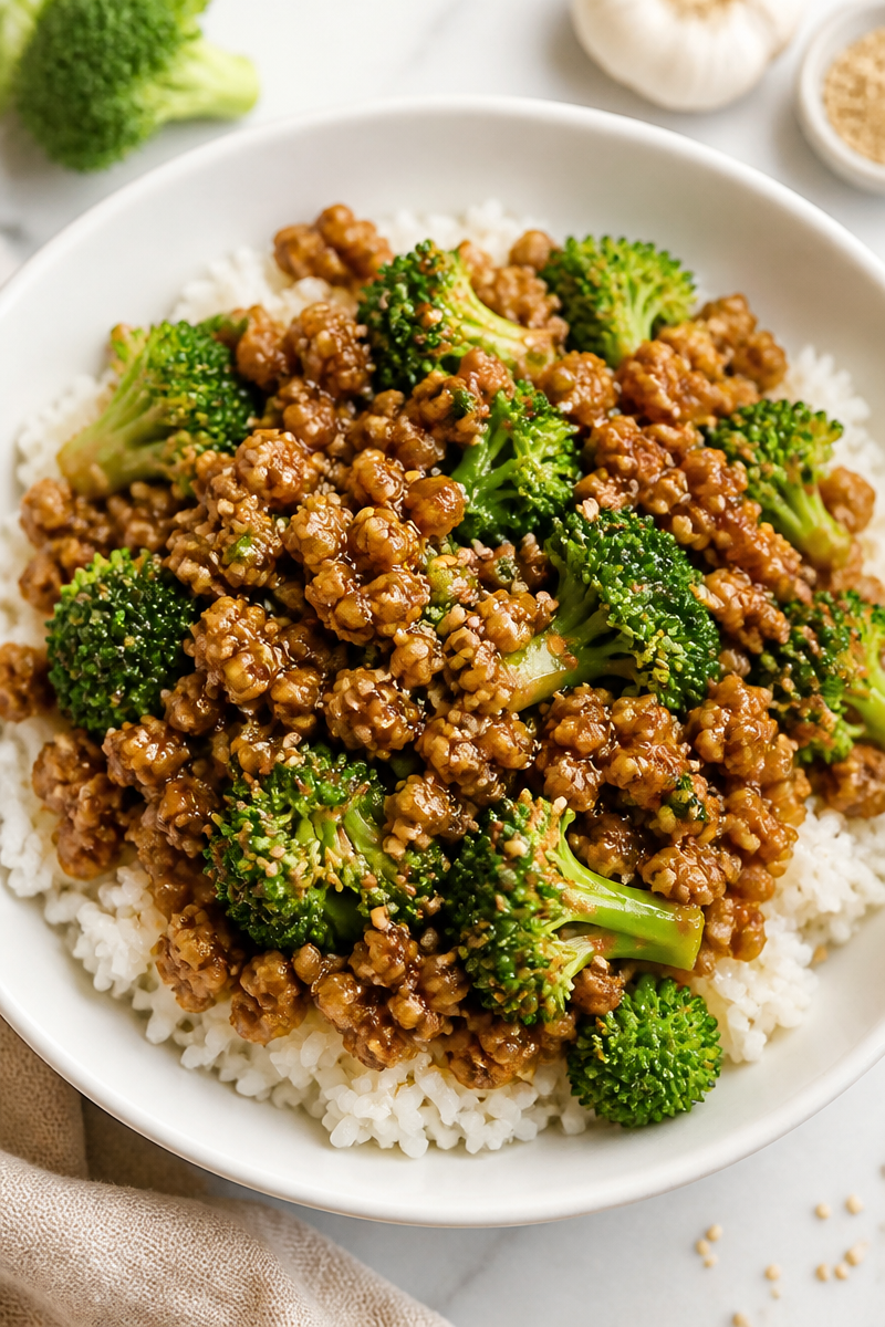 Quick Teriyaki Ground Turkey And Broccoli Bowl Quick Teriyaki Ground Turkey And Broccoli Bowl