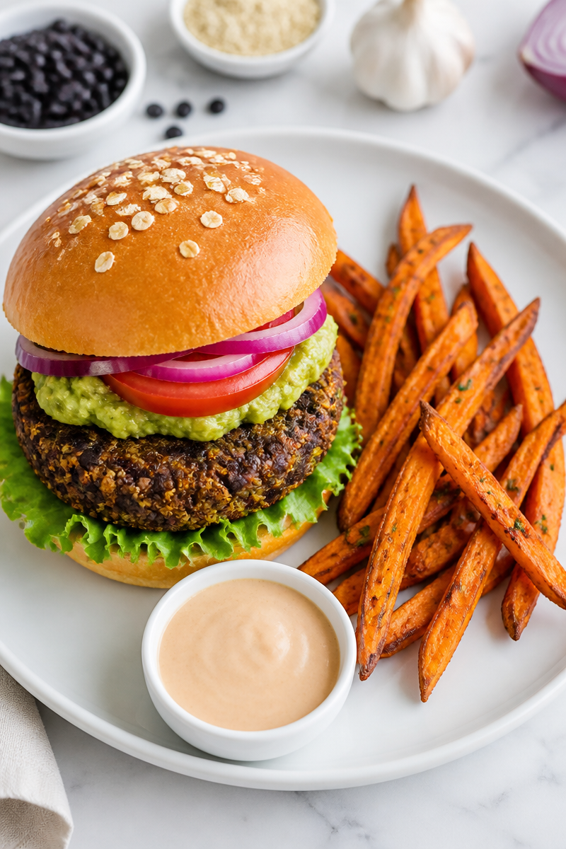 Quinoa and Black Bean Veggie Burger
