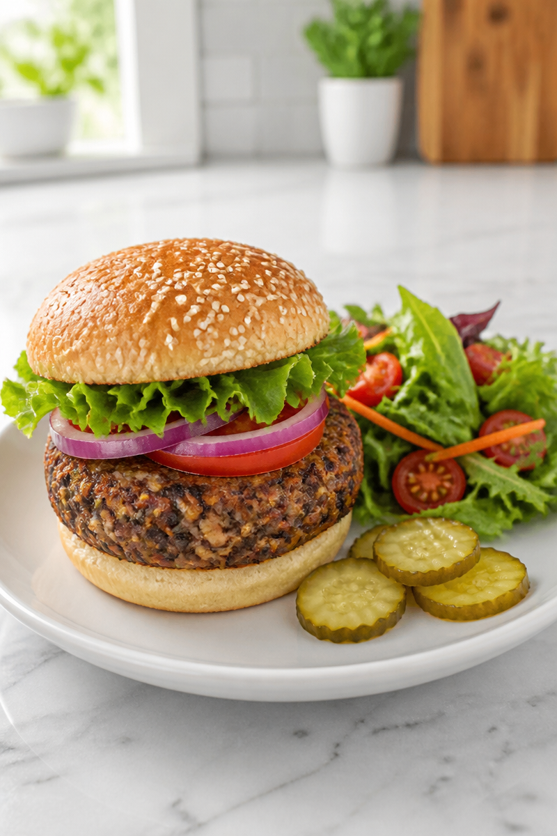 Quinoa and Black Bean Veggie Burger