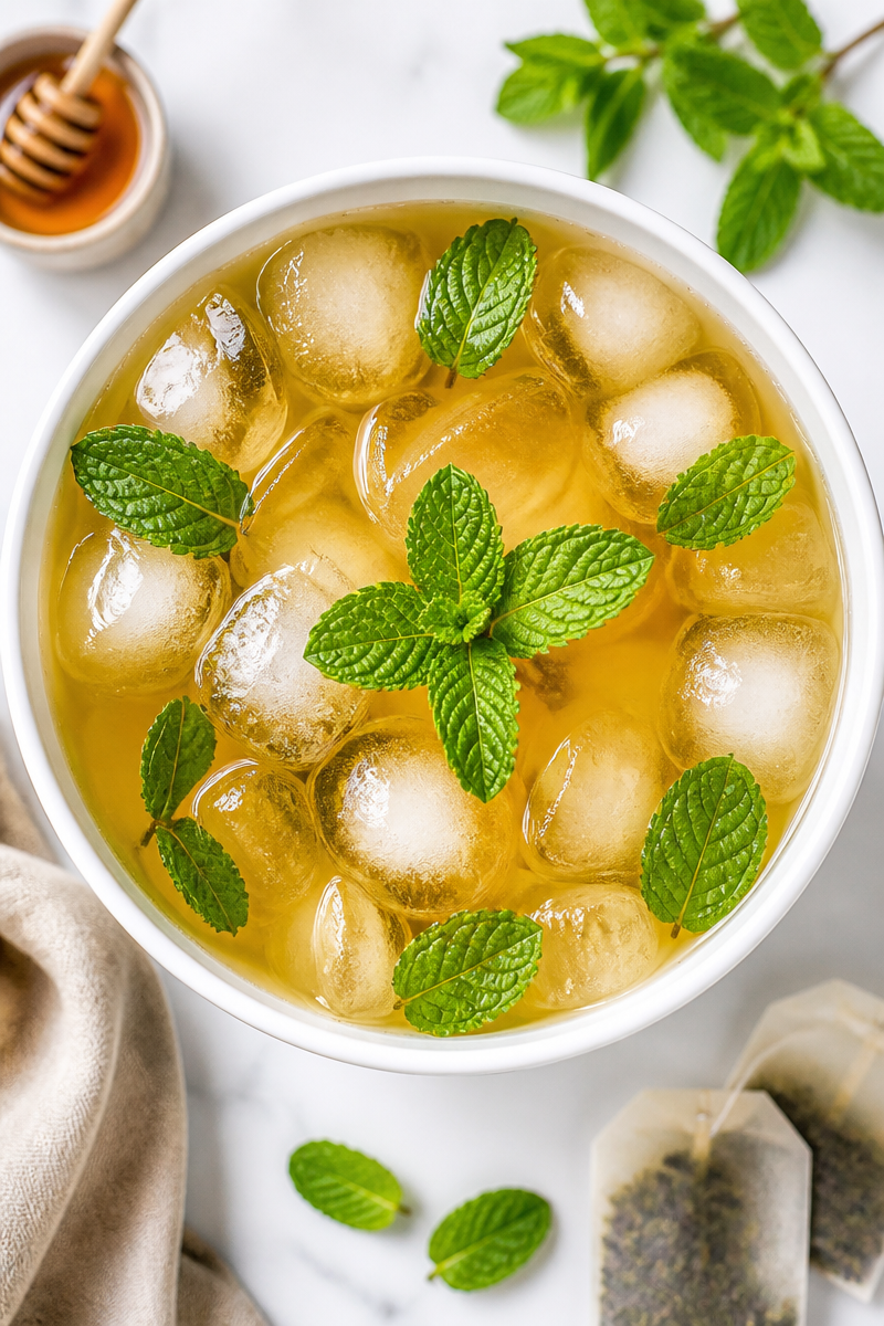 Refreshing Iced Green Tea with Honey and Mint