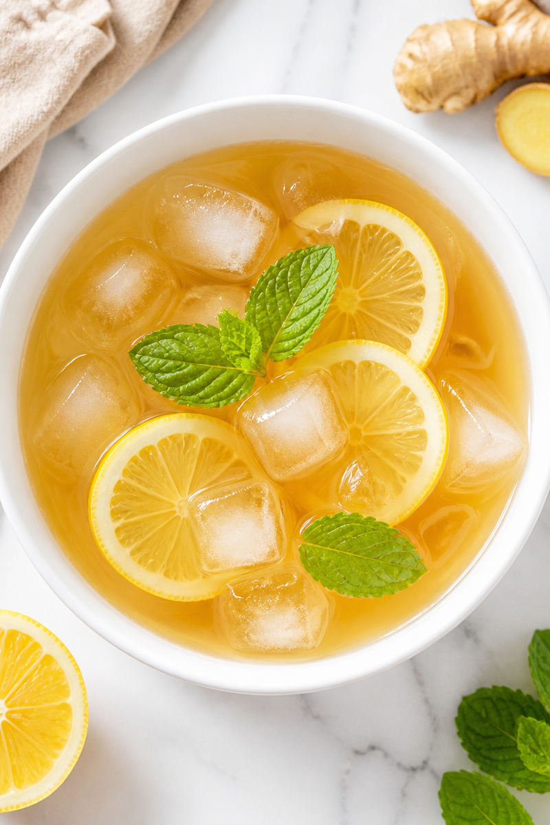 Refreshing Iced Honey Lemon Ginger Tea Refreshing Iced Honey Lemon Ginger Tea