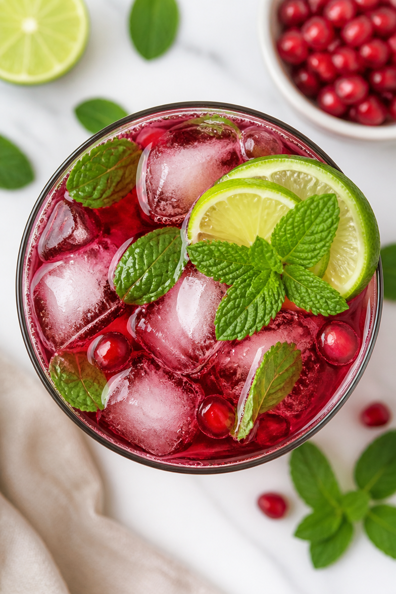Refreshing Pomegranate Mint Spritzer