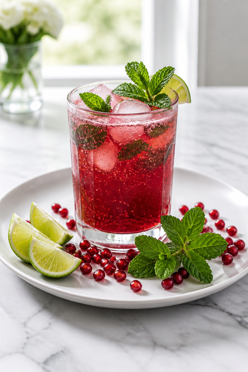 Refreshing Pomegranate Mint Spritzer