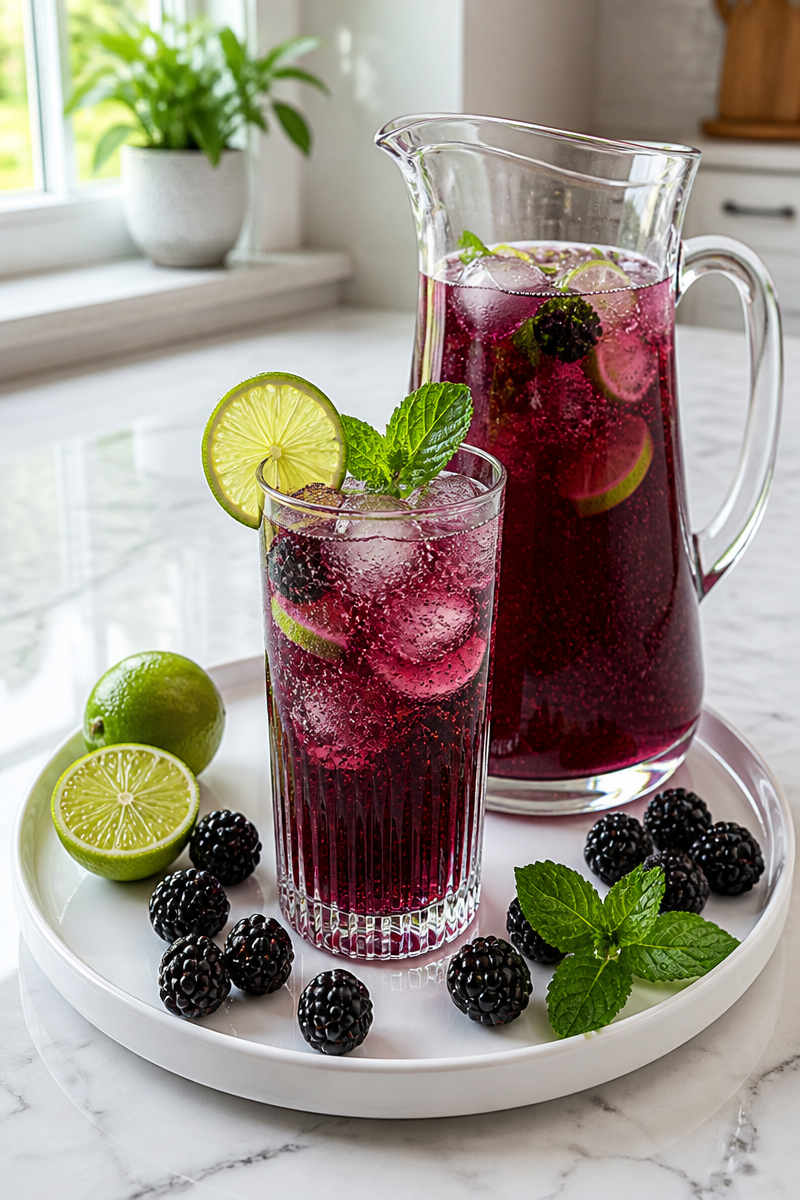 Refreshing Sparkling Blackberry Lime Mocktail