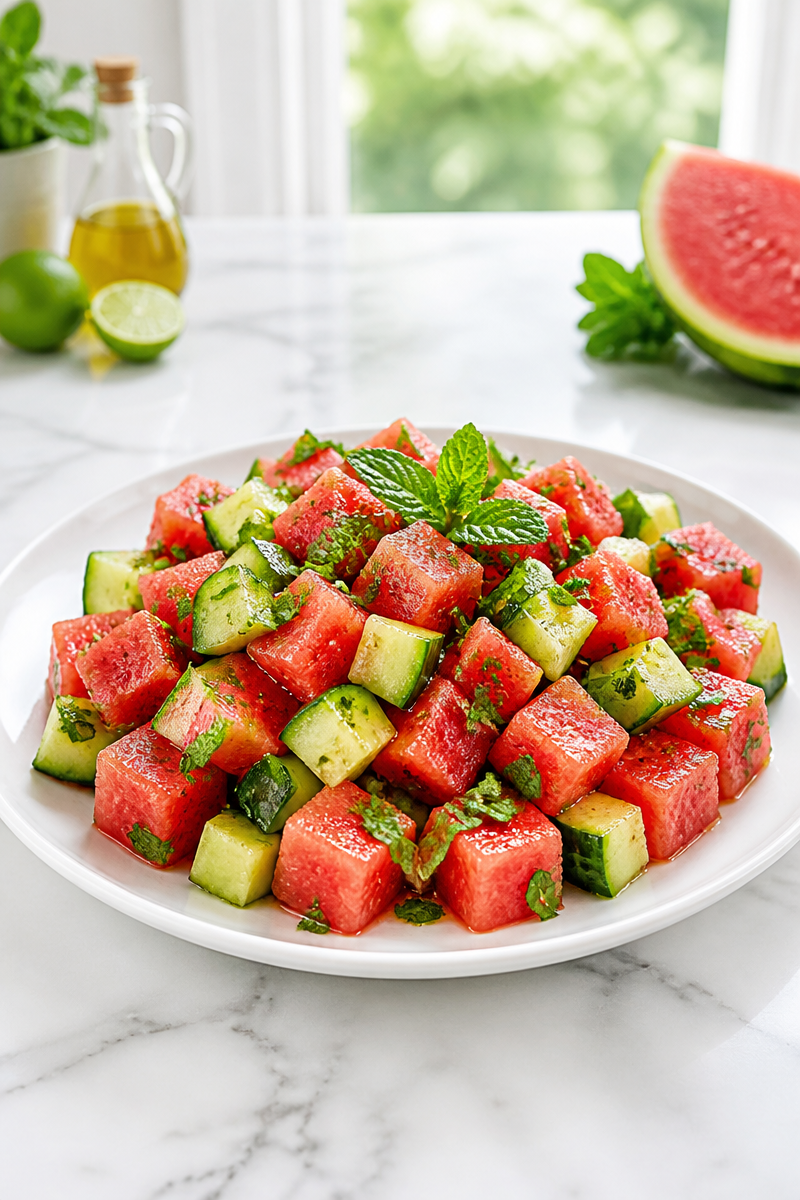 Refreshing Watermelon Cucumber Salad with Mint Refreshing Watermelon Cucumber Salad with Mint