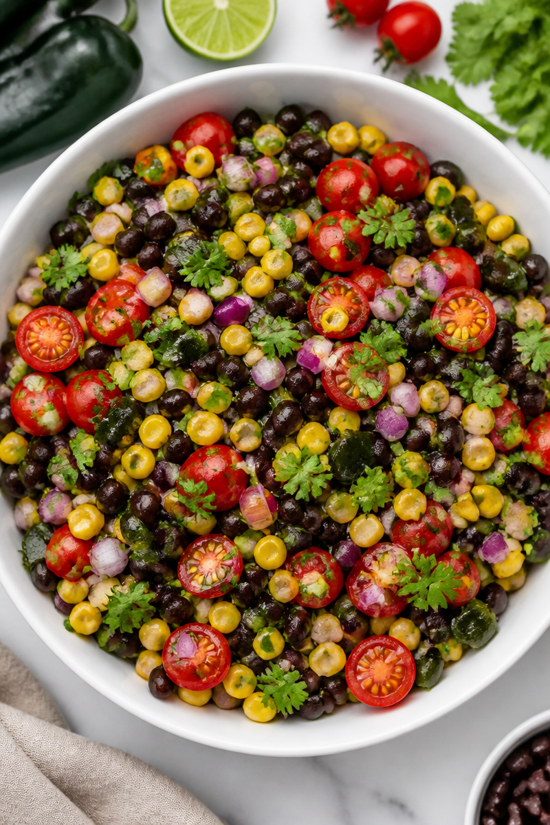 Roasted Poblano And Black Bean Corn Salad Roasted Poblano And Black Bean Corn Salad