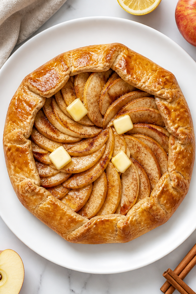 Rustic French Apple And Cinnamon Galette Dessert