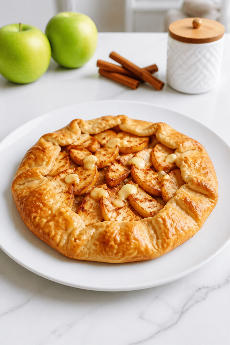 Rustic French Apple And Cinnamon Galette Dessert