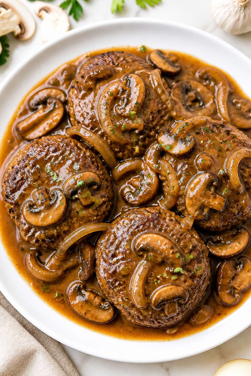 Savory Salisbury Steak And Mushroom Gravy Dinner Savory Salisbury Steak And Mushroom Gravy Dinner