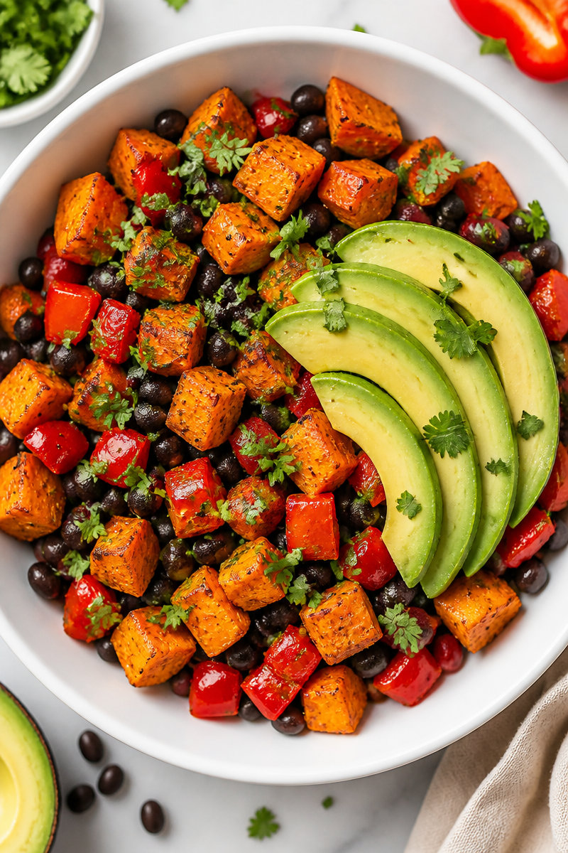 Savory Sweet Potato Dinner Bowl with Black Beans Savory Sweet Potato Dinner Bowl with Black Beans
