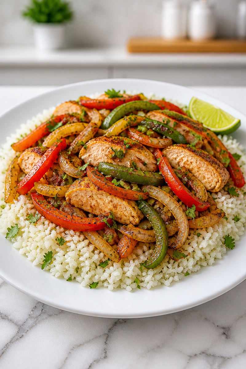 Sheet Pan Chicken Fajita Bowl with Cilantro Lime Rice Sheet Pan Chicken Fajita Bowl with Cilantro Lime Rice