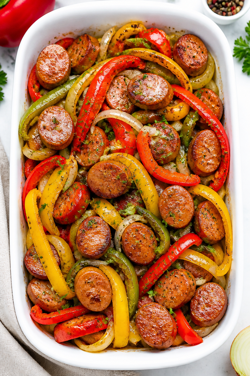 Sheet Pan Sausage And Peppers