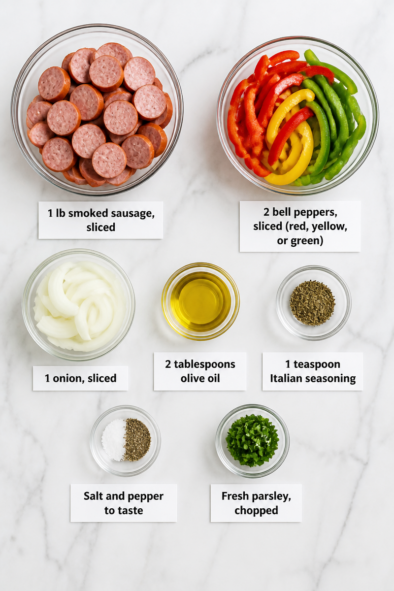 Sheet Pan Sausage And Peppers