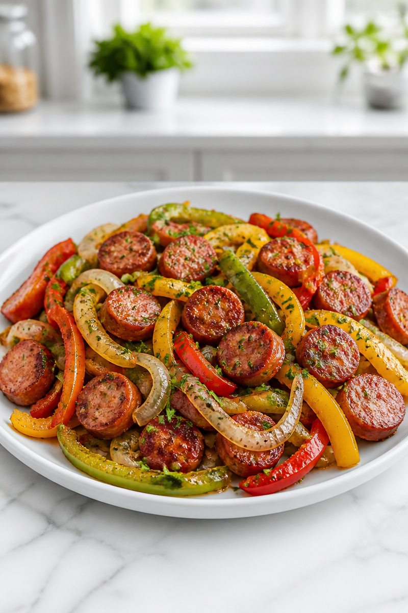 Sheet Pan Sausage And Peppers
