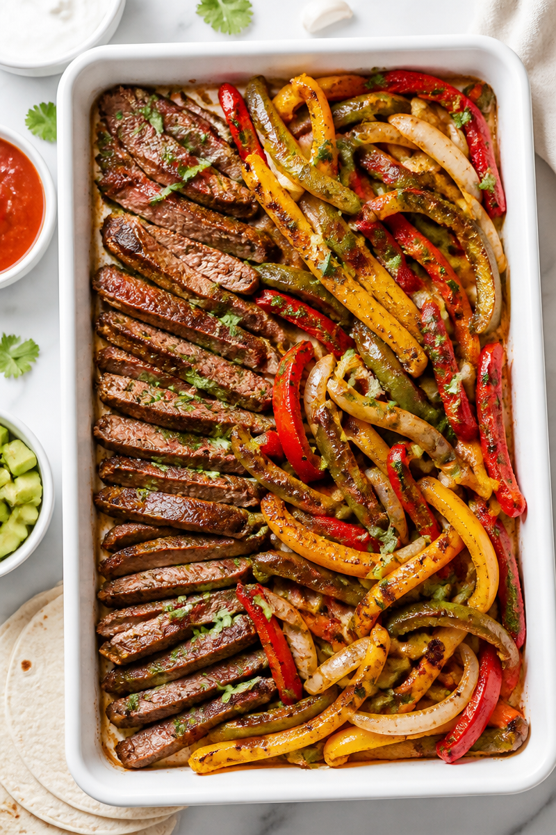 Sheet Pan Steak Fajita for Family Dinner Sheet Pan Steak Fajita for Family Dinner