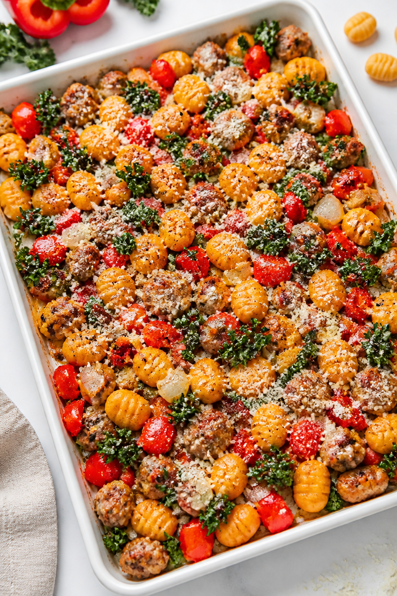 Sheet Pan Turkey Sausage And Pumpkin Gnocchi